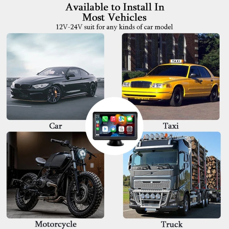 7 Inch Bluetooth 5.0 Portable CarPlay Monitor, Display, Display + Camera