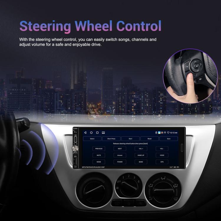 6.9 Inch Horizontal Screen Android 13.0 Car Player Car Center Control Integrated Machine, 2+32G, 2+32G+12 Lights Camera+Mic, 2+32G+AHD Camera+Mic