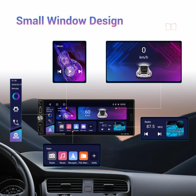 6.9 Inch Horizontal Screen Android 13.0 Car Player Car Center Control Integrated Machine, 2+32G, 2+32G+12 Lights Camera+Mic, 2+32G+AHD Camera+Mic