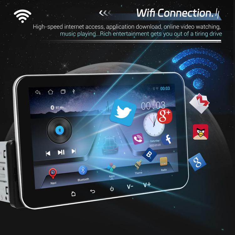 7 inch Horizontal Screen Android 13.0 Single Spindle Universal Car Multimedia Player, Standard, Standard+Camera+Mic