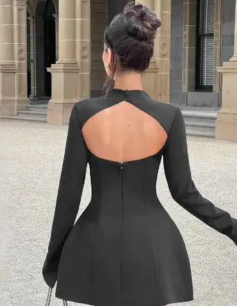 Sexy Backless Round Neck Dress