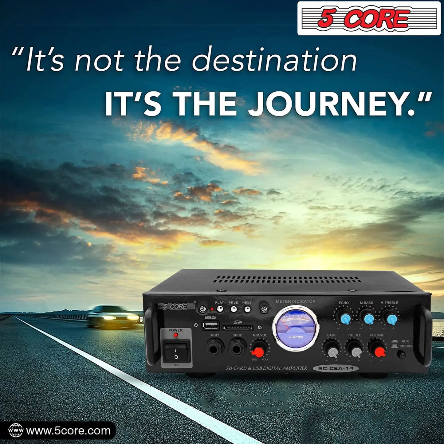 5Core 300W Dual-Channel Car Amp