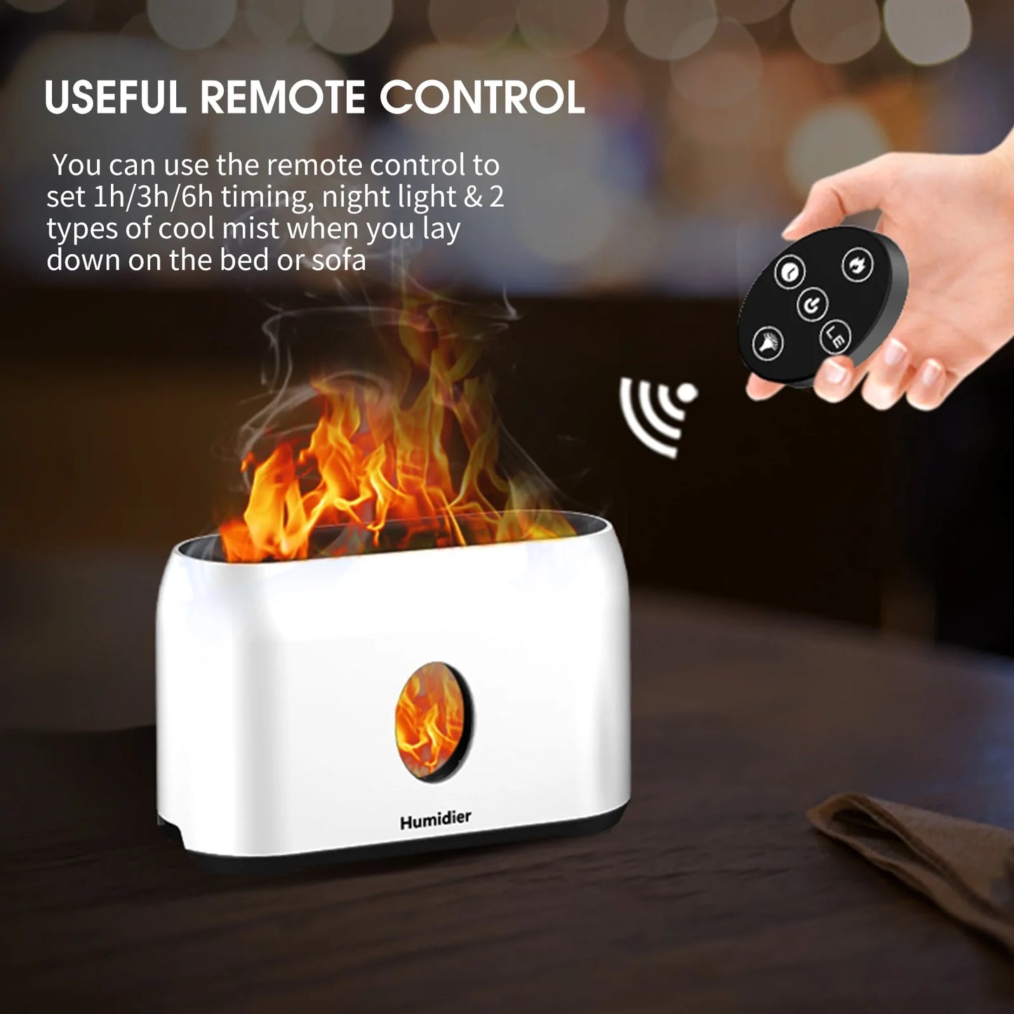 Flame Mist Humidifier with Remote Control